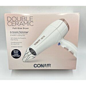 Conair Double Ceramic Hair Dryer - 1875W - Open Box - White & Pink
